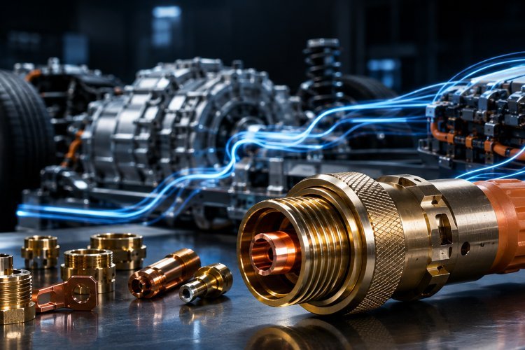 Precision copper and brass electrical component for EV applications