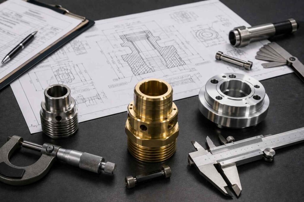 Precision automotive components and engineering drawing prepared for OEM sourcing