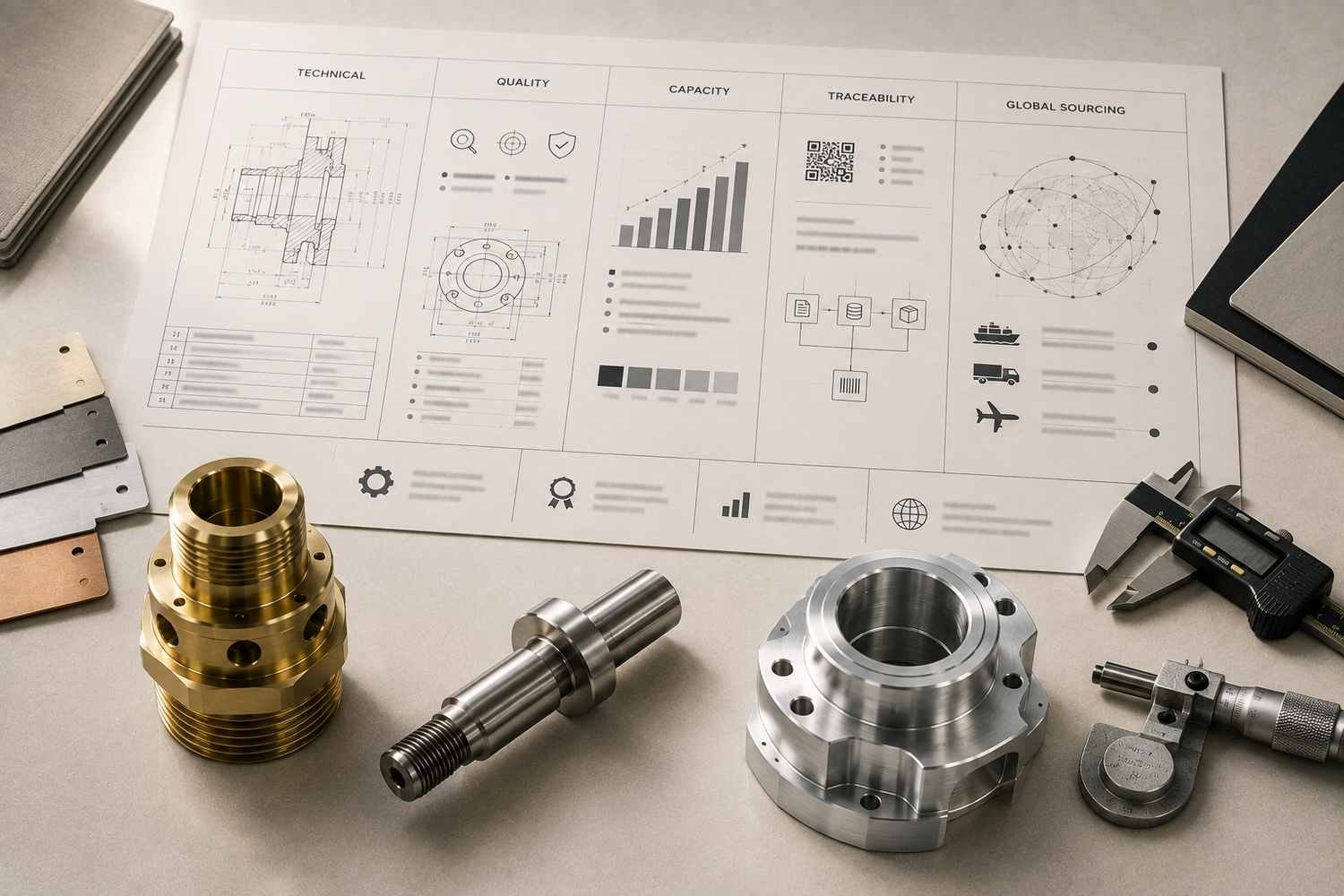 Precision automotive components and OEM sourcing qualification board representing India's auto ancillary industry